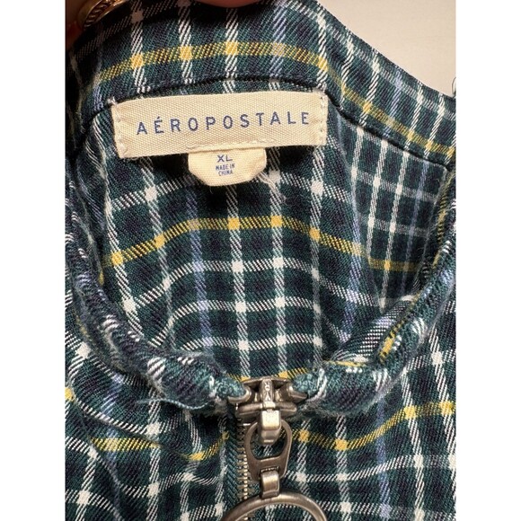 AEROPOSTALE Womens Small Plaid Zip Front Dress Spaghetti Strap Dark Academia Y2K - Picture 4 of 9